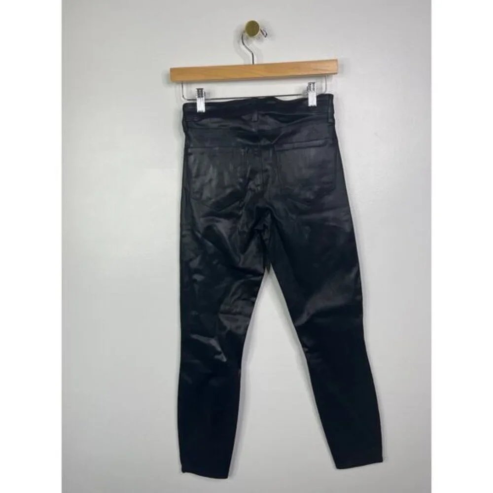 NEW L'agence Akira Ultra High Rise Skinny Jeans Women's Noir Coated Size: 24 - Picture 6 of 9